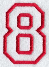 Collegiate Number 8 (Applique) (5 Inch)