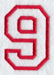 Collegiate Number 9 (Applique) (5 Inch)