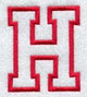 Collegiate Letter H (Applique) (5 Inch)