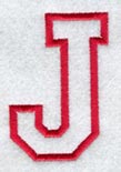 Collegiate Letter J (Applique) (5 Inch)
