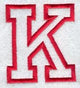Collegiate Letter K (Applique) (5 Inch)