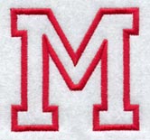 Collegiate Letter M (Applique) (5 Inch)