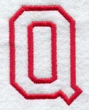Collegiate Letter Q (Applique) (5 Inch)