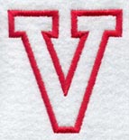 Collegiate Letter V (Applique) (5 Inch)