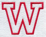 Collegiate Letter W (Applique) (5 Inch)