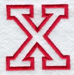 Collegiate Letter X (Applique) (5 Inch)