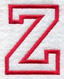 Collegiate Letter Z (Applique) (5 Inch)