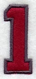Collegiate Number 1 (Applique) (5 Inch)
