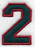 Collegiate Number 2 (Applique) (5 Inch)