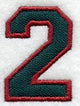 Collegiate Number 2 (Applique) (5 Inch)