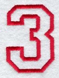 Collegiate Number 3 (Applique) (5 Inch)