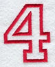 Collegiate Number 4 (Applique) (5 Inch)