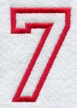 Collegiate Number 7 (Applique) (5 Inch)