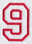 Collegiate Number 9 (Applique) (5 Inch)