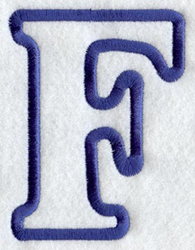 Modern Letter F (Applique) (5 Inch)
