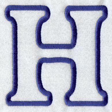Modern Letter H (Applique) (5 Inch)