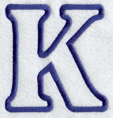 Modern Letter K (Applique) (5 Inch)