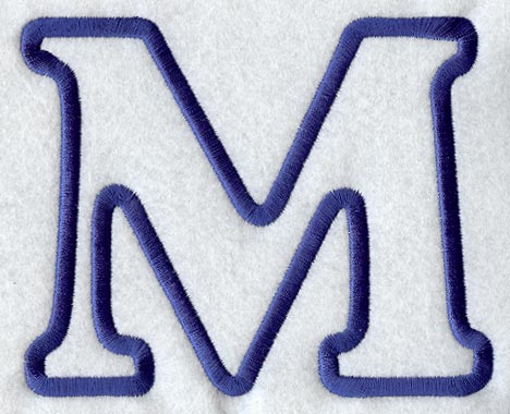 Modern Letter M (Applique) (5 Inch)