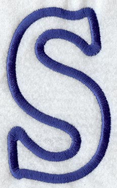 Modern Letter S (Applique) (5 Inch)