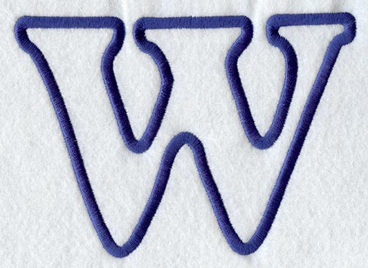 Modern Letter W (Applique) (5 Inch)