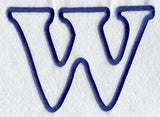 Modern Letter W (Applique) (5 Inch)