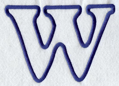 Modern Letter W (Applique) (5 Inch)