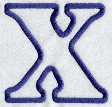 Modern Letter X (Applique) (5 Inch)