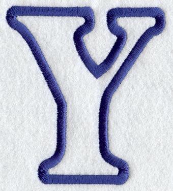 Modern Letter Y (Applique) (5 Inch)
