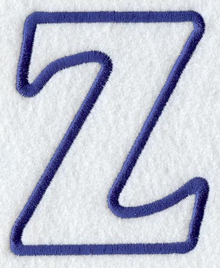 Modern Letter Z (Applique) (5 Inch)