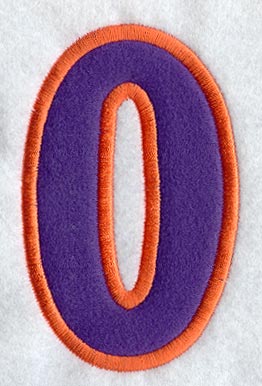 Modern Number 0 (Applique) (5 Inch)