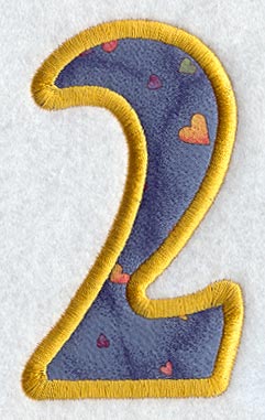 Modern Number 2 (Applique) (5 Inch)