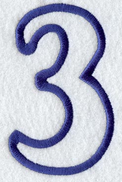 Modern Number 3 (Applique) (5 Inch)