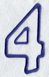 Modern Number 4 (Applique) (5 Inch)