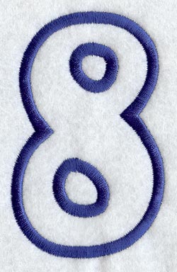 Modern Number 8 (Applique) (5 Inch)