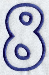 Modern Number 8 (Applique) (5 Inch)