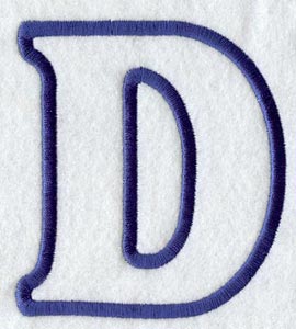 Modern Letter D (Applique) (5 Inch)