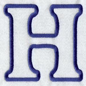 Modern Letter H (Applique) (5 Inch)