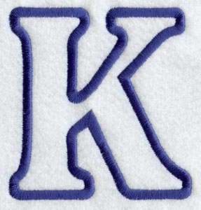 Modern Letter K (Applique) (5 Inch)