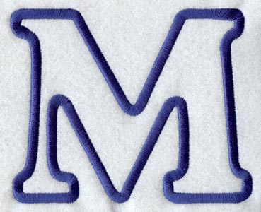 Modern Letter M (Applique) (5 Inch)
