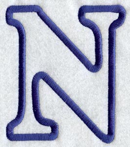 Modern Letter N (Applique) (5 Inch)