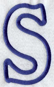 Modern Letter S (Applique) (5 Inch)