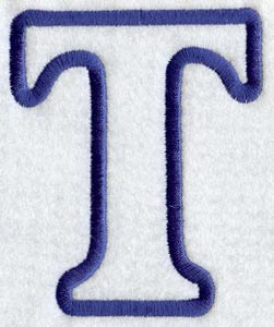 Modern Letter T (Applique) (5 Inch)