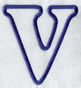 Modern Letter V (Applique) (5 Inch)