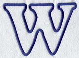 Modern Letter W (Applique) (5 Inch)
