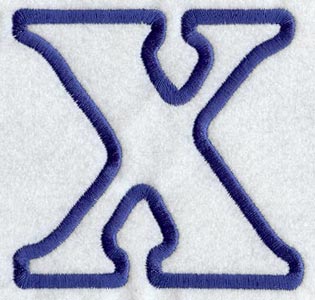 Modern Letter X (Applique) (5 Inch)