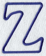 Modern Letter Z (Applique) (5 Inch)