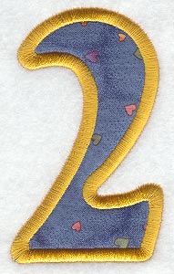 Modern Number 2 (Applique) (5 Inch)