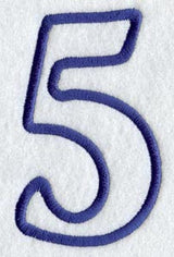 Modern Number 5 (Applique) (5 Inch)