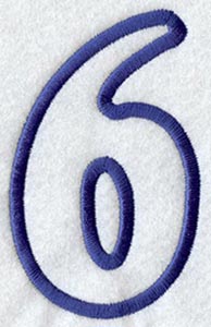 Modern Number 6 (Applique) (5 Inch)