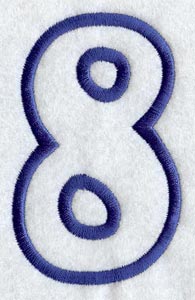 Modern Number 8 (Applique) (5 Inch)